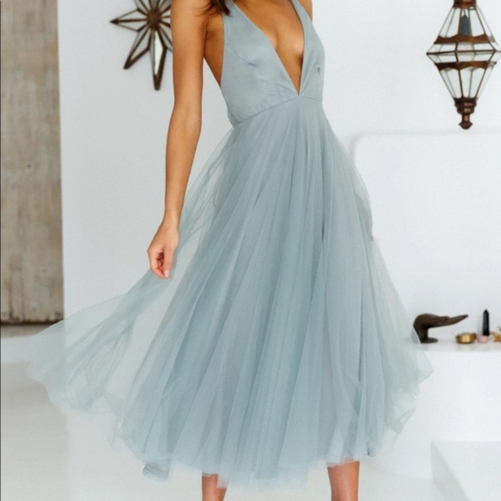 KISS THE GIRL MIDI DRESS SAGE